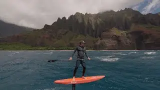 Most BEAUTIFUL downwinder ever! Foiling the Na Pali Coast