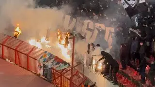 Grobari pale obeležja Delija na 175. večitom derbiju (Crvena zvezda - Partizan 3:3, 22.02.2025.)