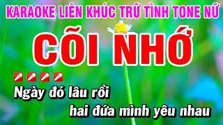 Karaoke Liên Khúc Trữ Tình Tone Nữ Nhạc Sống Dễ Hát - Cõi Nhớ | Hoài Phong Organ