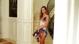 Laura crystal strap versa blue printed scuba mini dress. Baccio by Altamirano. Women´s dresses