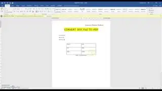 Convert  Doc into  pdf in MS Word 2016