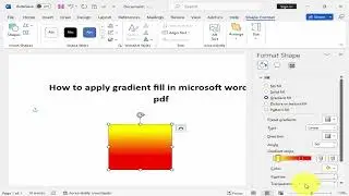 How to apply gradient fill in Microsoft word 2016