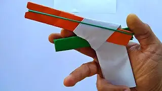 How To Make A Paper Gun That Shoots Rubber Bands - DIY Paper Gun Making Tutorial - Easy Origami Gun