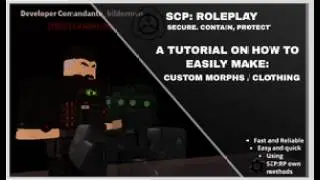How to easily make morphs / clothing for your server! | SCP: Roleplay Roblox Tutorial