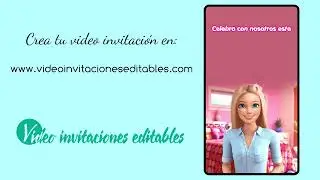 Video invitación de Barbie para editar en línea