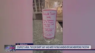 Couple's viral 'Taylor Swift' jar has wife paying whenever she mentions the star