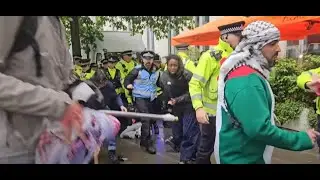 ARGENT. Hamas Supporters Attack Manchester Police. raiyat police dealt with violent mob.