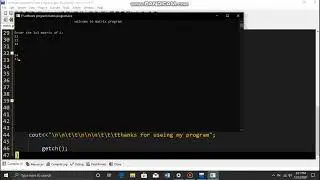 Matrix program in C++ code with MR Bukhari