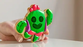Drawing Spike from Brawl Stars - Satisfying Cookie Decorating