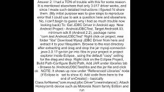 Android Studio ClassNotFoundException com mysql jdbc Driver after adding module