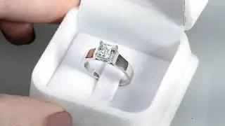 Princess Cut Wide Band Engagement Ring Design by Brillianteers.com