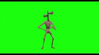 Chrome key and Dancing Siren head on a green background