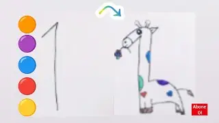 1 sayısından zürafa çizimi eğlenceli çizimler sevimli çizimler