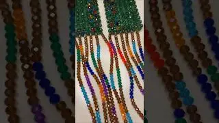 Накидка из акриловых и хрустальных бусин ручной работы 