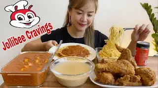 JOLLIBEE SPAGHETTI AND CHICKEN JOY CRAVINGS | MUKBANG | Collab with 