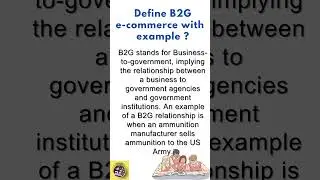 what is B2G e-commerce with  example