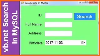 VB.NET - How To Search Data In MySQL DataBase Using Visual Basic .Net [ with source code ]