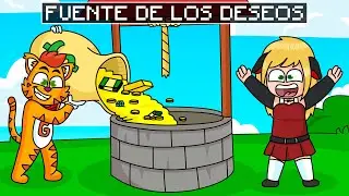 ¡MINECRAFT PERO TENEMOS UNA FUENTE DE LOS DESEOS! 😂 💰 | SRGATO X FLOR SE GASTAN TODO SU DINERO