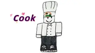 How to draw Cook | Work at a Pizza Place Roblox 