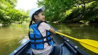 Abby is fussy and bossy at the end of our canoeing