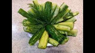 Cucumbers salted for 1 hour.