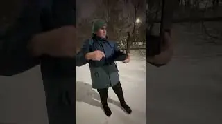 STREAMING ON A LAPTOP OUTSIDE IN A SNOWFALL 