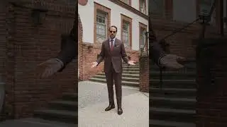 Rust Brown Hopsack Suit Outfit Idea