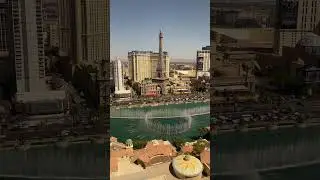 Las Vegas Bellagio Fountains from suite (Fly me to the Moon)