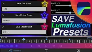How to create Transitions and save them as Presets in Lumafusion | creating presets in lumafusion.