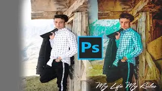 Photoshop cc - New Poster Style Tutorial | Moody blue & BROWN | Photo Creation & Mix Tape