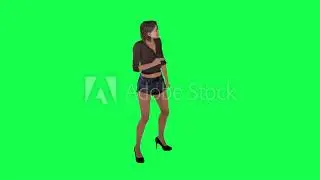 Young American woman waiting takes a cigarette out of her pocket and smokes and finally puts it out