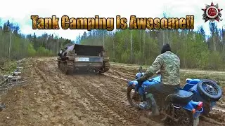 A Tank And A Motorcycle In A Russian Forest- What Could Possibly Go Wrong?! #survival #motorcycle