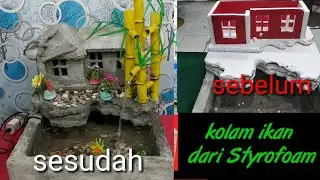 Cara membuat Kolam ikan dari Styrofoam || kolam ikan sederhana