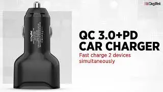 Digitek DMC UPD 36W QC PD | 36W Car Charger | Quick Charge 2 Devices Simultaneously