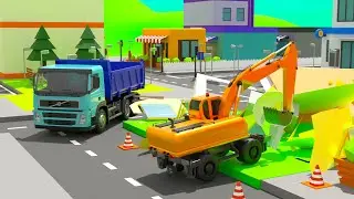 Building Collapsed - Dump Truck is Clearing Rubble | Excavator | 3D Construction Vehicles