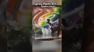 2 minute Unicorn spray paint art time lapse #shorts #spraypaintart #unicorn