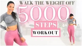 5000 steps in 30 min at home / Do it twice to get 10000 steps/ NO JUMPING walking workout