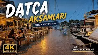 Datça Sahilinde Akşam Yürüyüşü 🌊 | Restaurants & Seaside Walk | DJI Osmo Pocket 4P | 4K 60FPS HDR