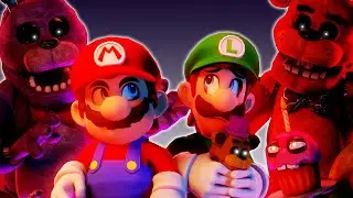 MARIO & LUIGI EXPLORE FREDDY FAZBEAR'S PIZZA... - FNAF Mario in Animatronic Horror
