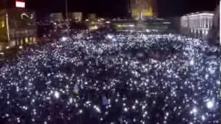 Revolution. ЕвроМайдан ночью. Вид с вертолёта.