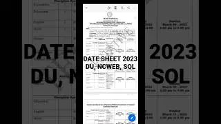 DU, NCWEB, SOL DATESHEET 2023 | HOW TO DOWNLOAD 2023