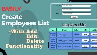 Create Employees List With Add, Edit, and Delete Functionality || React Project