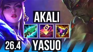 AKALI vs YASUO (MID) | Good KDA: 19/1/5 | KR Challenger | 26.4