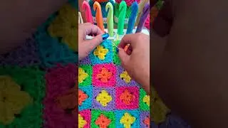 Crochet Mini Granny Squares Together #shorts