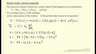Partial Molar Volume Example