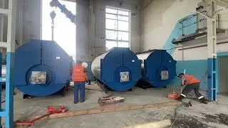 Разгрузка котла КВа-4,0 массой 7600кг