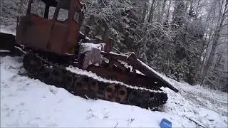 Лесозаготовка, все в работе, ТДТ-55, люди, УАЗЫ, УРАЛЫ,  (ч1.)