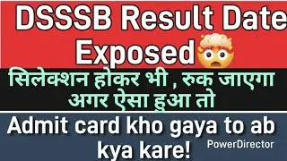 DSSSB Result Date exposed 😳 || admit card kho gya kya kare ? #cutoff #Result #dsssb 