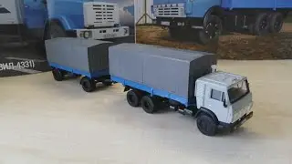 Обзор модели Камаз-53212 с прицепом ГКБ-8350, масштаб 1:43, "Элекон"