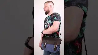 Чоловіча сумка через плече шкіра та канвас RKc-6002-3md TARWA